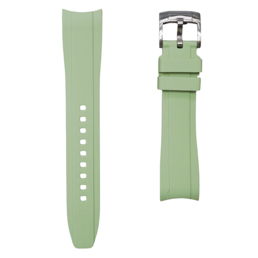 63M - Light Green Curve end rubber strap
