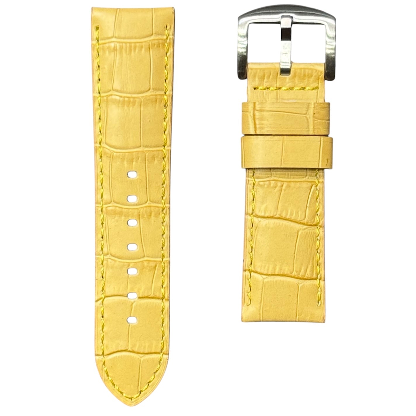 4A -  Yellow Genuine leather strap