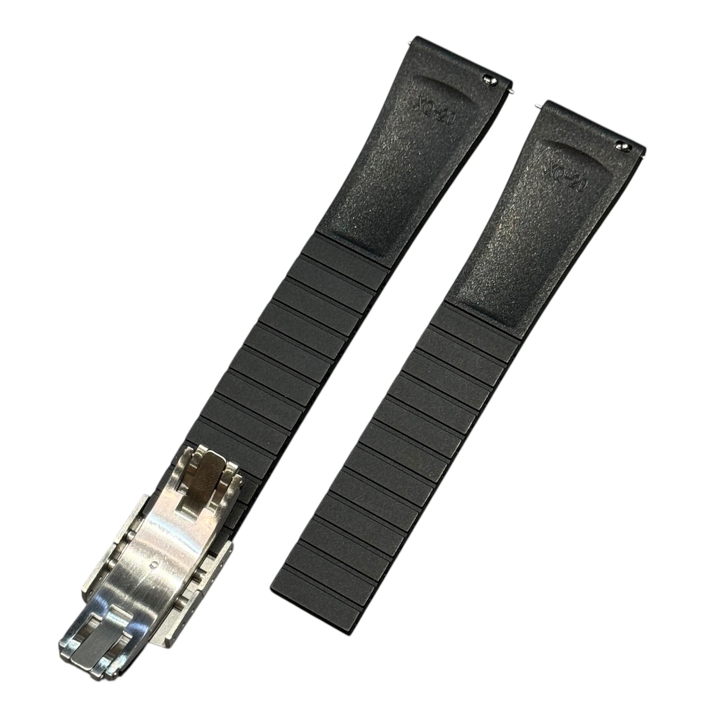 610 - Black Adjustable FKM Rubber strap with clasps