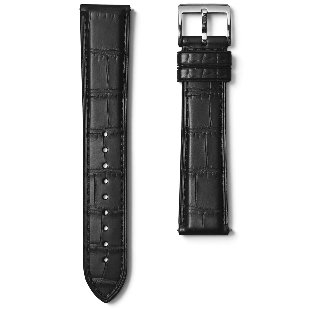 AGFKM - Black Alligator pattern FKM Rubber strap