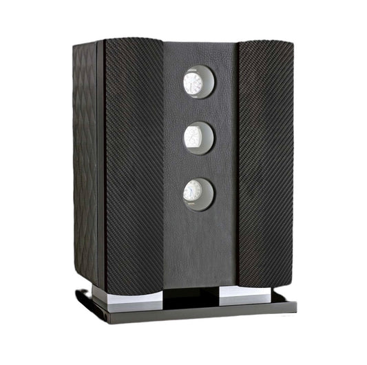 (Avante) Genuine Cowhide leather case with real carbon fiber panels 9 watch winders