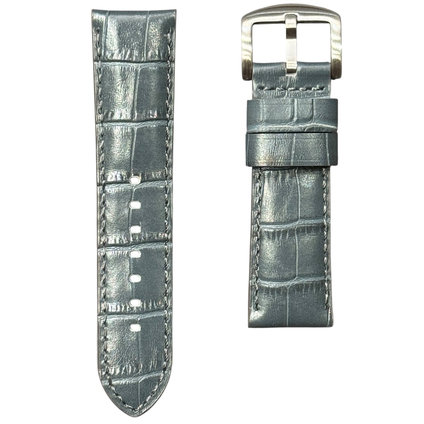 4A -  Blue grey Genuine leather strap