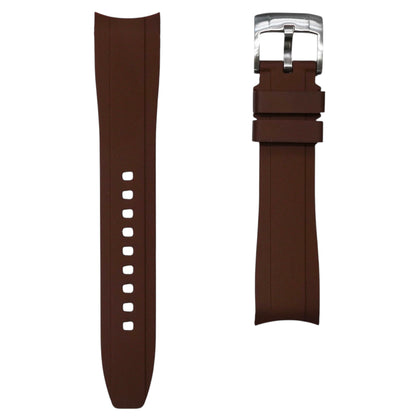 63M - Brown Curve end rubber strap