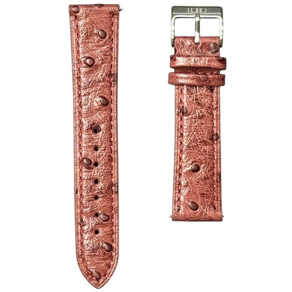 12A -  Burgundy Ostrich print Genuine Leather strap
