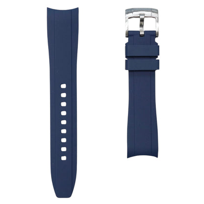63M - Navy blue Curve end rubber strap