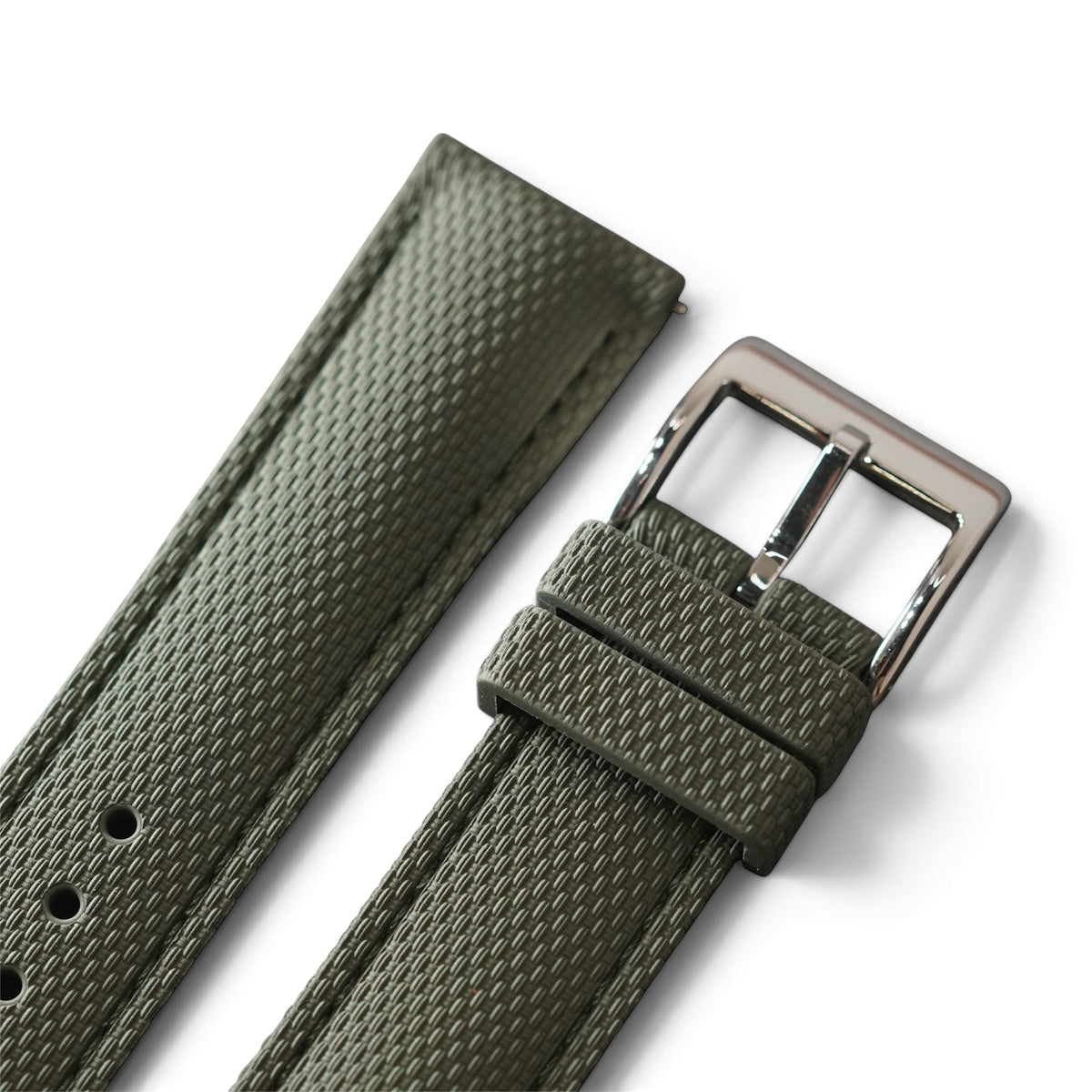 388 - Military green weave FKM Rubber strap
