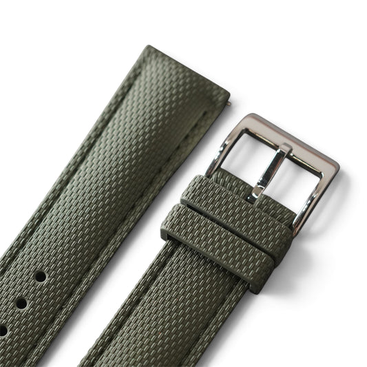 388 - Military green weave FKM Rubber strap