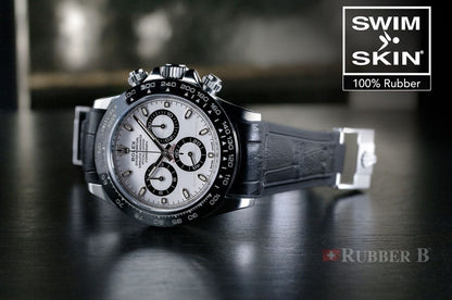 Rubber Strap for Rolex Daytona/GMT on Oyster Bracelet - SwimSkin® Alligator