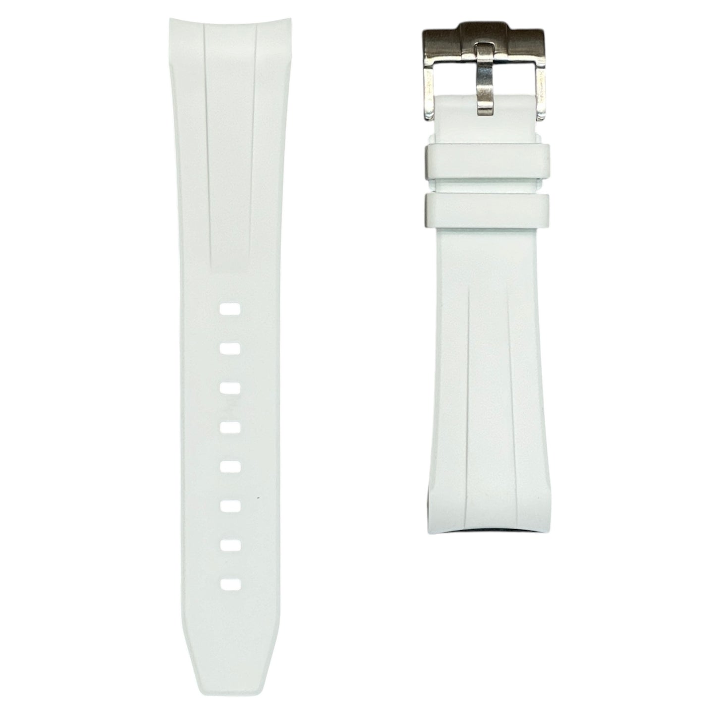 50F - White curve end Rubber strap for SW x BP Fifty fathoms