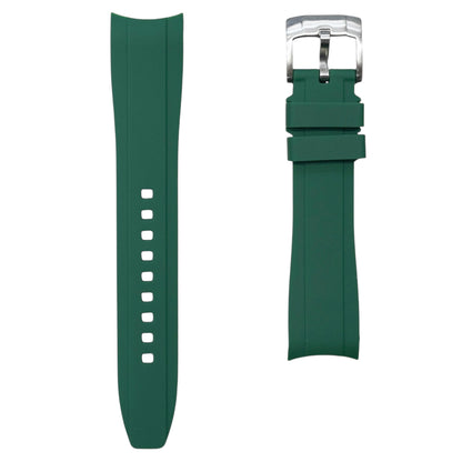 63M - Forest Green Curve end rubber strap
