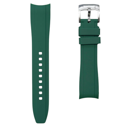63M - Forest Green Curve end rubber strap