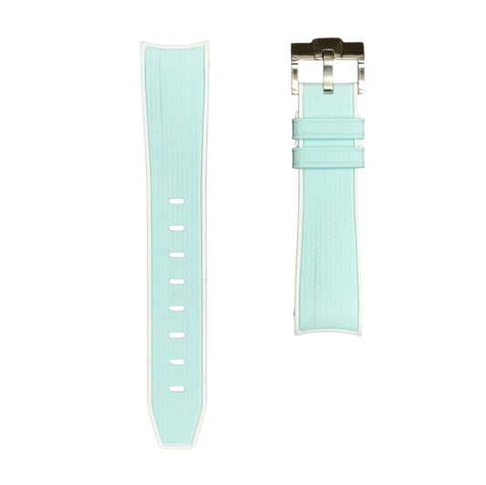 🎁 61M - Ice Blue/White Rubber strap (100% off)