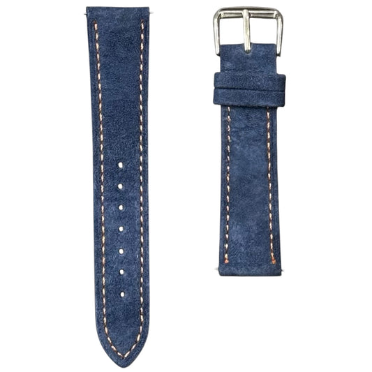691 - Premium Suede Navy blue with orange stitching