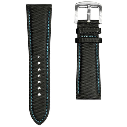 Fiber Nylon strap - Black/Sky blue
