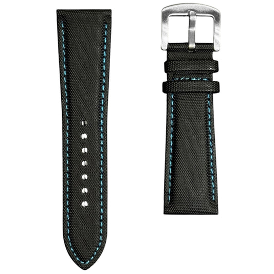 Fiber Nylon strap - Black/Sky blue