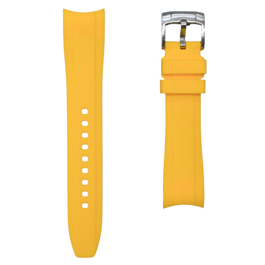 63M - Yellow Curve end rubber strap