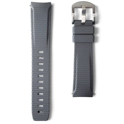 389 - Grey Curve end weave FKM Rubber strap