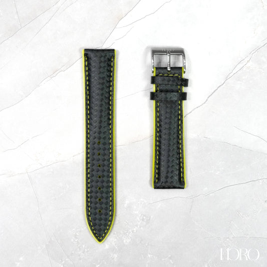 69M - Calf/silicone rubber strap Yellow black