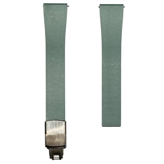 610 - Forest Green Adjustable FKM Rubber strap with clasps