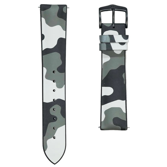 Hirsch JOHN Natural Rubber Performance Watch Strap in GREY CAMOUFLAGE