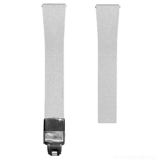 610 - Grey Adjustable FKM Rubber strap with clasps