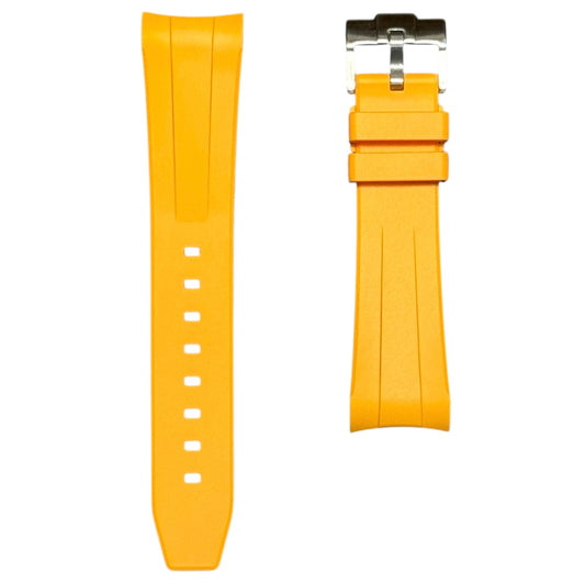50F - Yellow curve end Rubber strap for SW x BP Fifty fathoms
