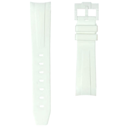 60M - White Curve end Rubber strap