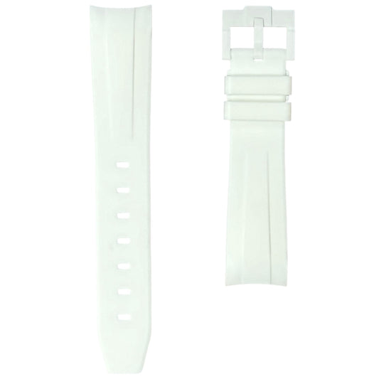 60M - White Curve end Rubber strap