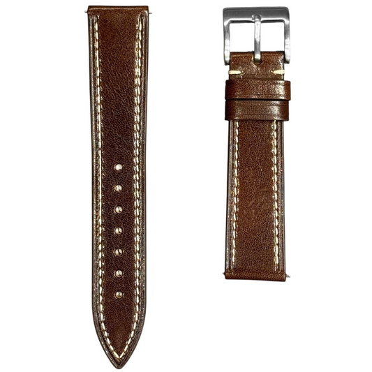 A33 - Shiny Choco brown Calf strap