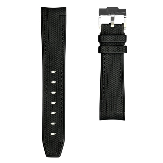 61M - Rubber strap Black with black stitching