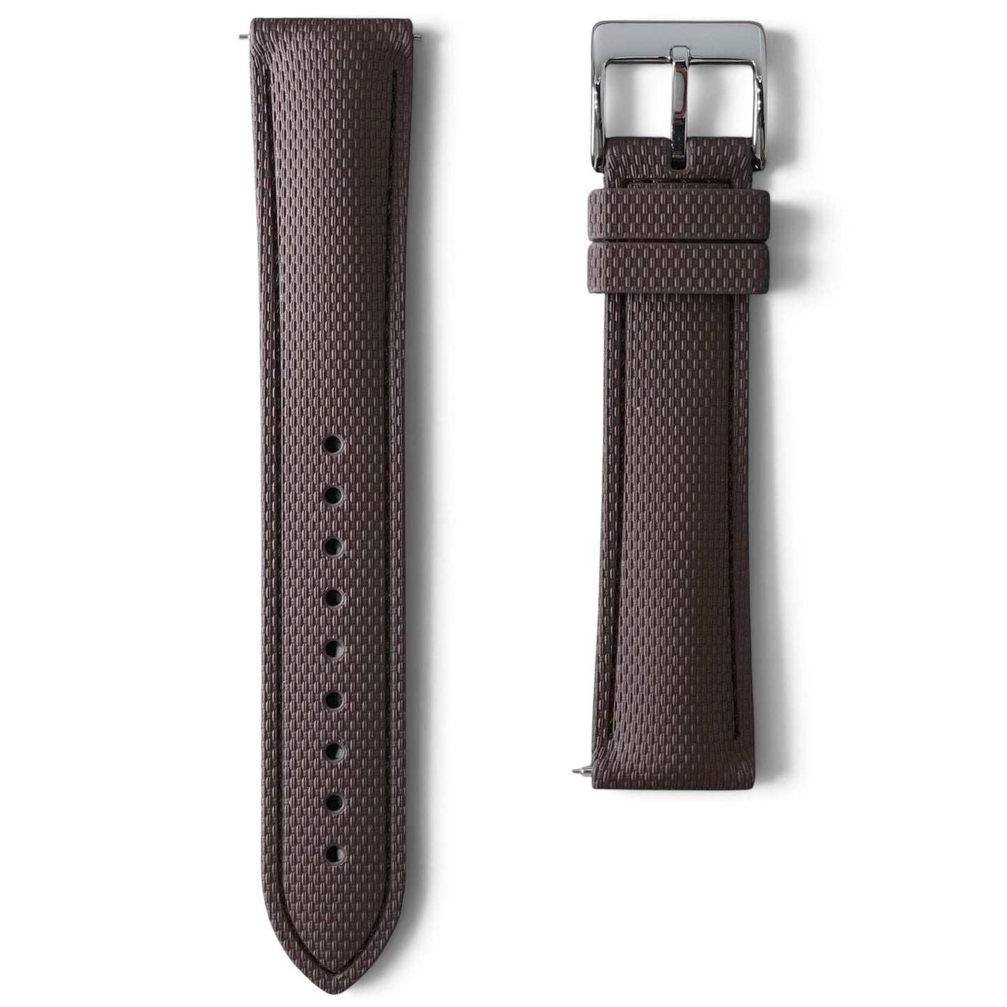 388 - Choco brown weave FKM Rubber strap