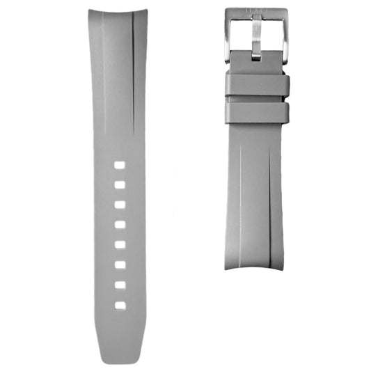 58B - Grey Curve end FKM Rubber strap for BB58/54