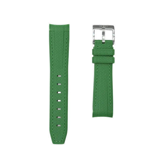 🎁 61M - Rubber strap Forest Green with stitching (100% off)