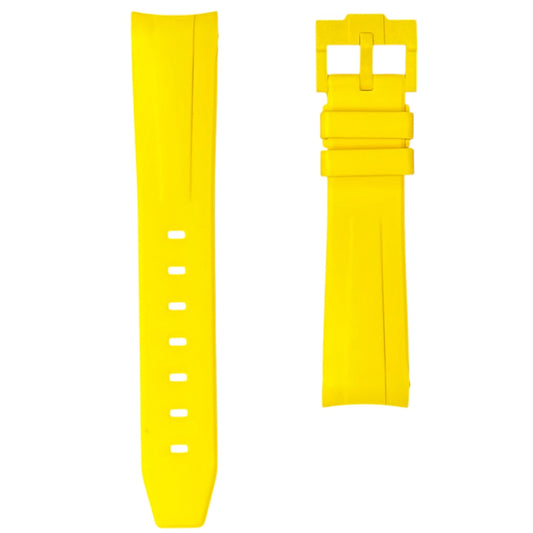 60M - Yellow Curve end Rubber strap