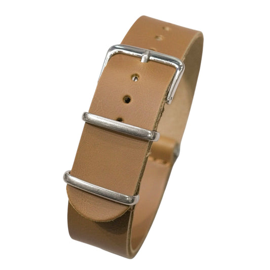 297 - Leather NATO Strap Golden Brown