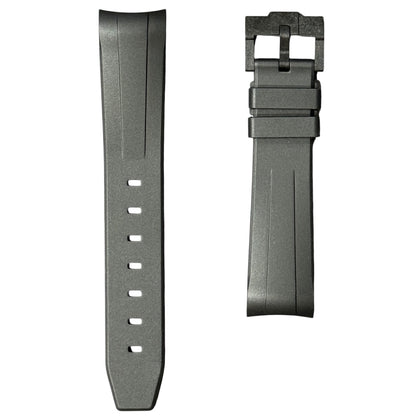 60M - Black Curve end Rubber strap