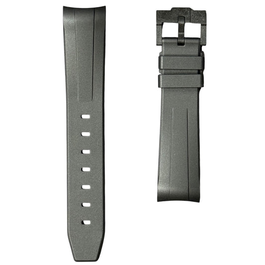 60M - Black Curve end Rubber strap
