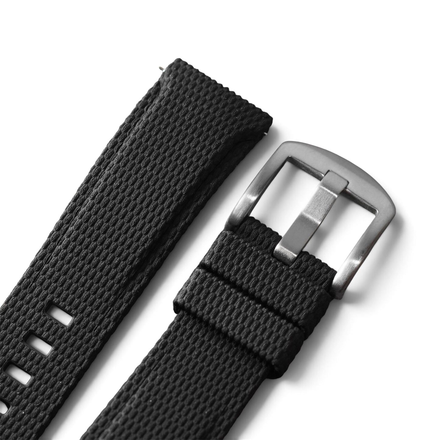 389 - Black Curve end weave FKM Rubber strap