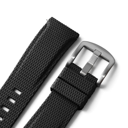 389 - Black Curve end weave FKM Rubber strap