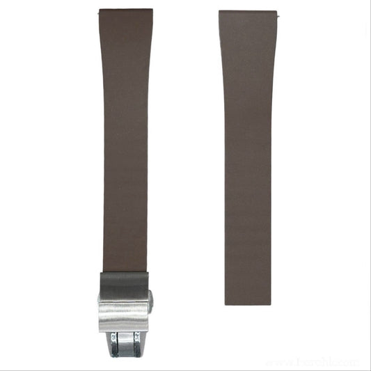 610 - Brown Adjustable FKM Rubber strap with clasps