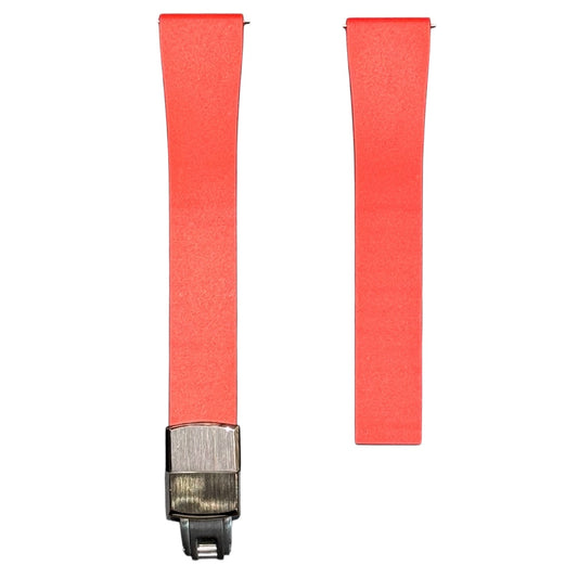 610 - Red Adjustable FKM Rubber strap with clasps