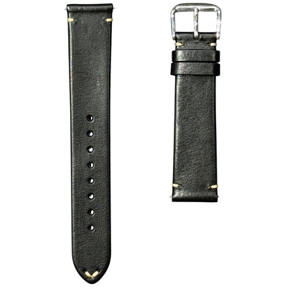102 - Vintage calf leather strap Black