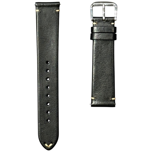 102 - Vintage calf leather strap Black