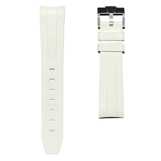 62M - White 20mm curve end FKM rubber strap