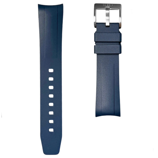 58B - Navy blue Curve end FKM Rubber strap for BB58/54