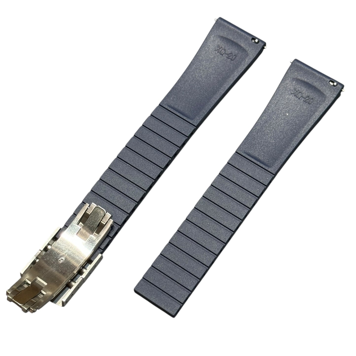 610 - Navy blue Adjustable FKM Rubber strap with clasps