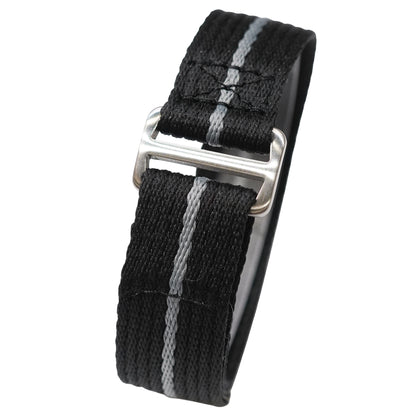 7B - Black/Grey Velcro Nylons Fabric NATO strap