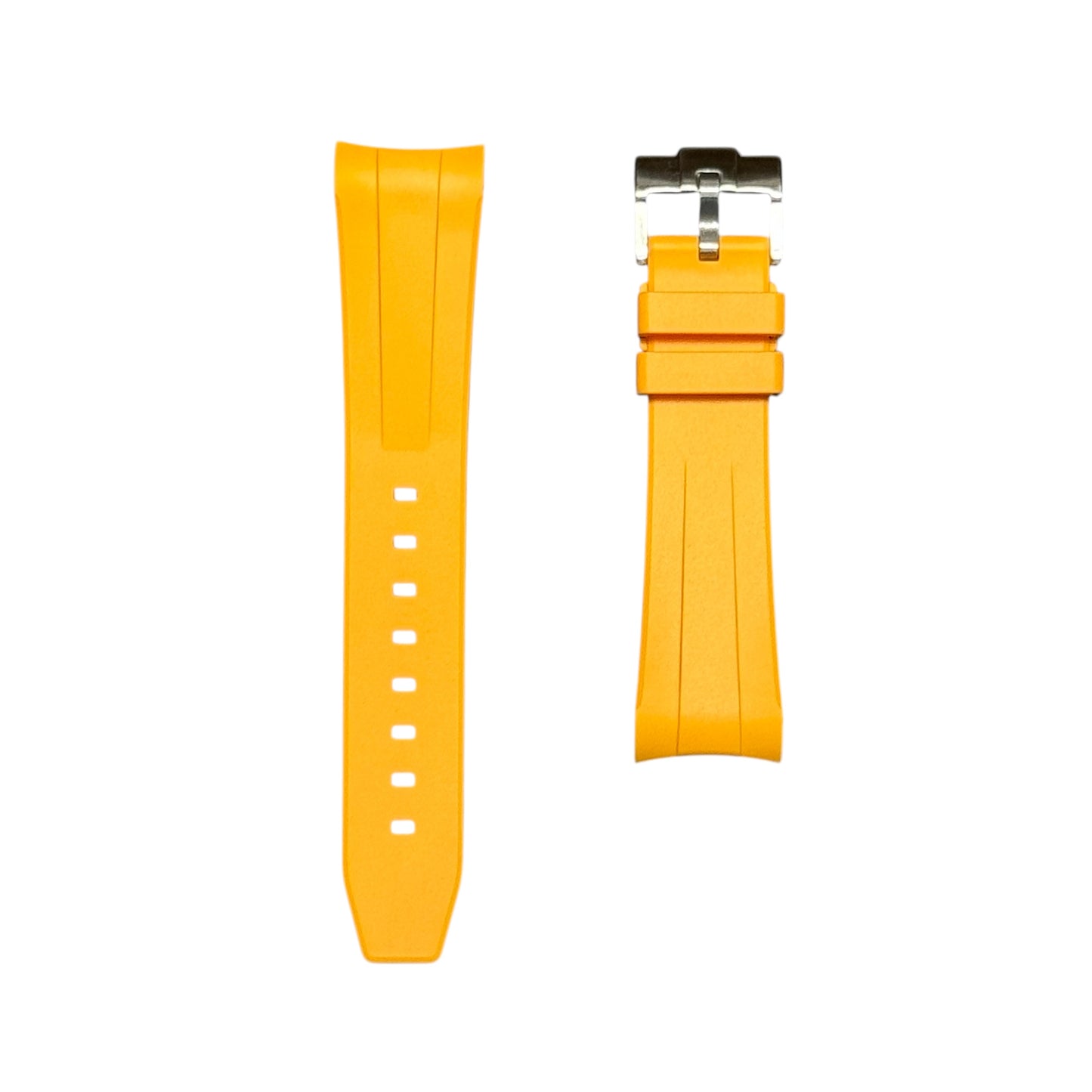 50F - Yellow curve end Rubber strap for SW x BP Fifty fathoms