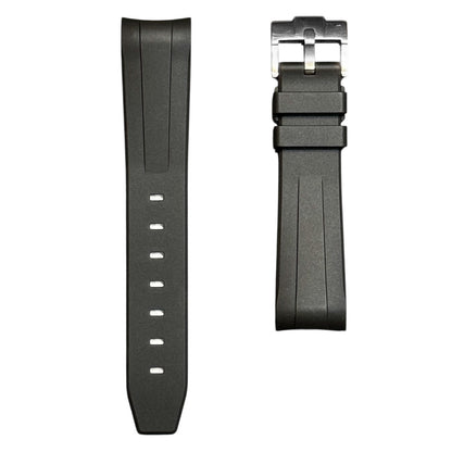 62M - Black 20mm curve end FKM rubber strap