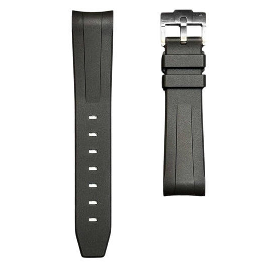 62M - Black 20mm curve end FKM rubber strap